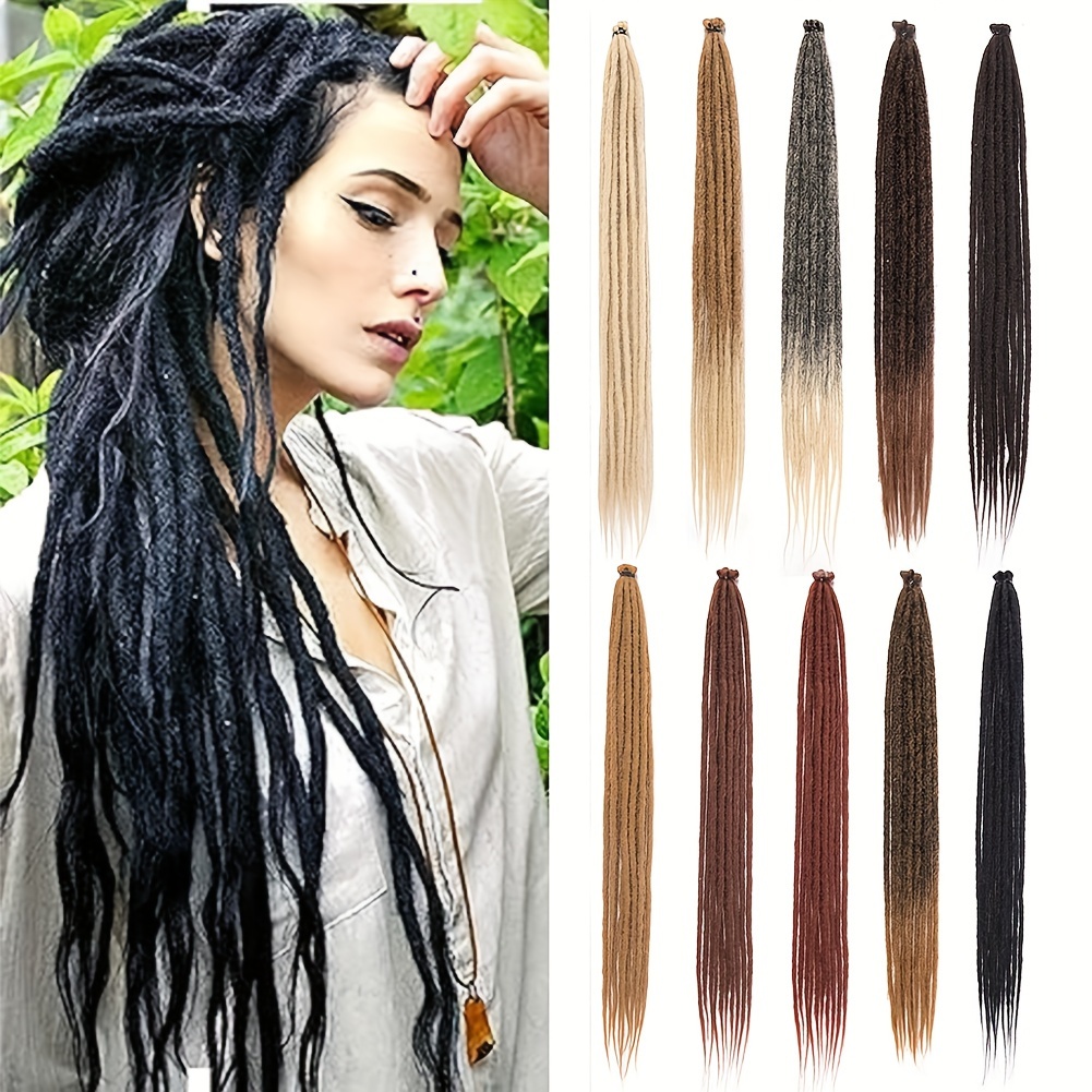 Honey Blonde 22Inch 0.6cm Thick Dreadlock Extensions,10 Stands Synthetic Crochet  Dread For Women and Man