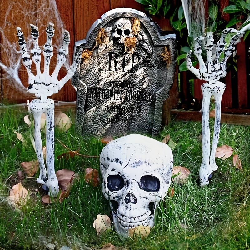 Creepy Skull Hand Resin Statue Outside Halloween Decor Home - Temu