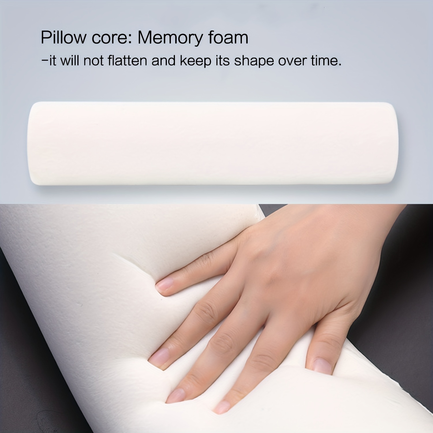 Orthopedic Memory Foam Pillow Semi Roll Bolster Pillow for Lower Back Pain  Knee