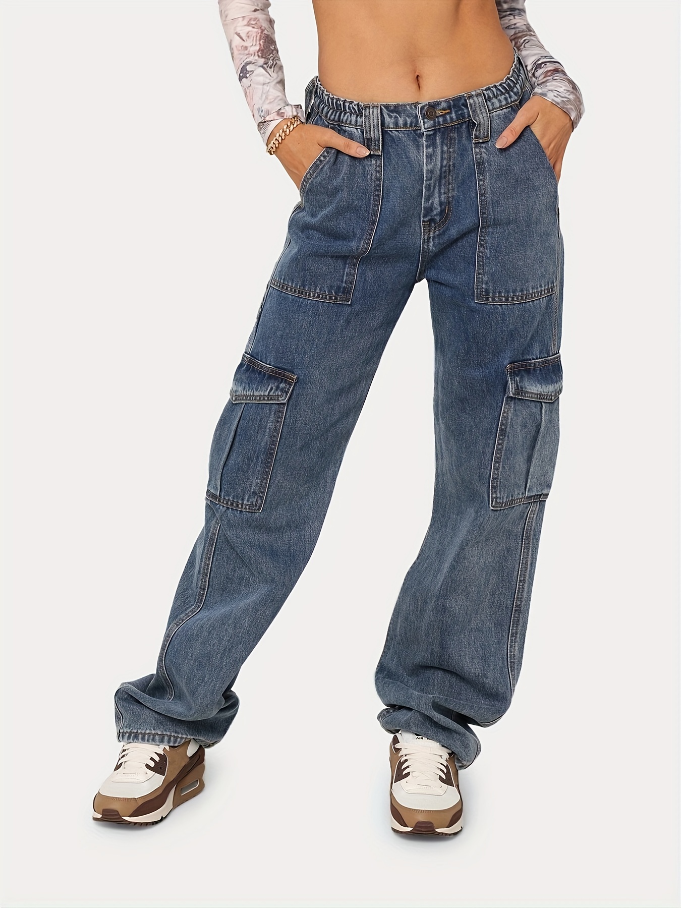 stacked cargo jeans - Temu