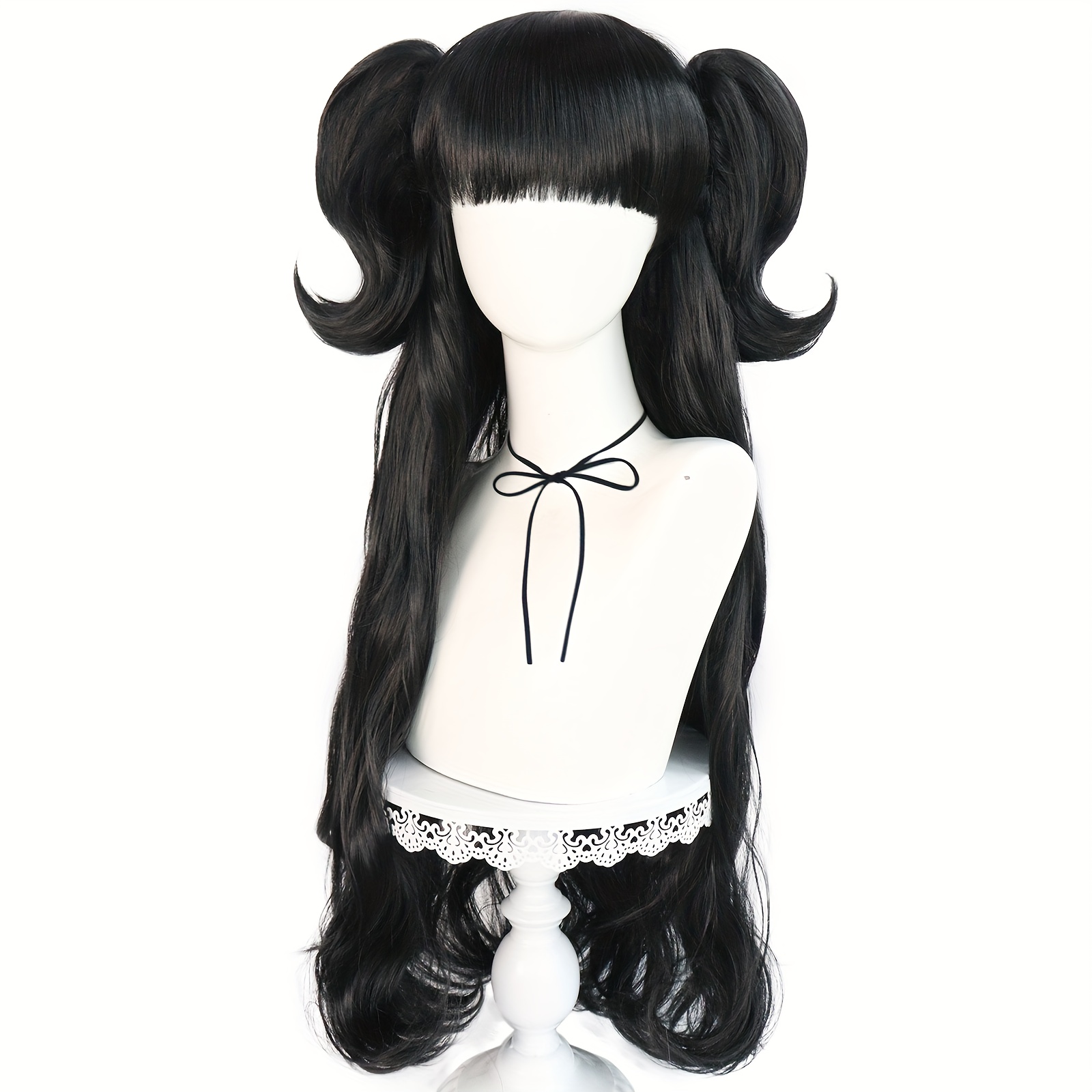 Doll Wigs Ponytail Long Hair Double Ponytail Curly Hair - Temu