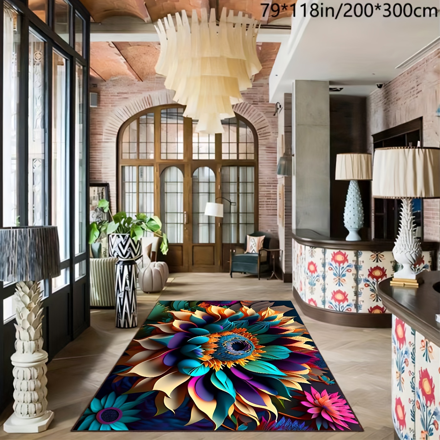 3D alfombra impresa alfombra impermeable moderna alfombra