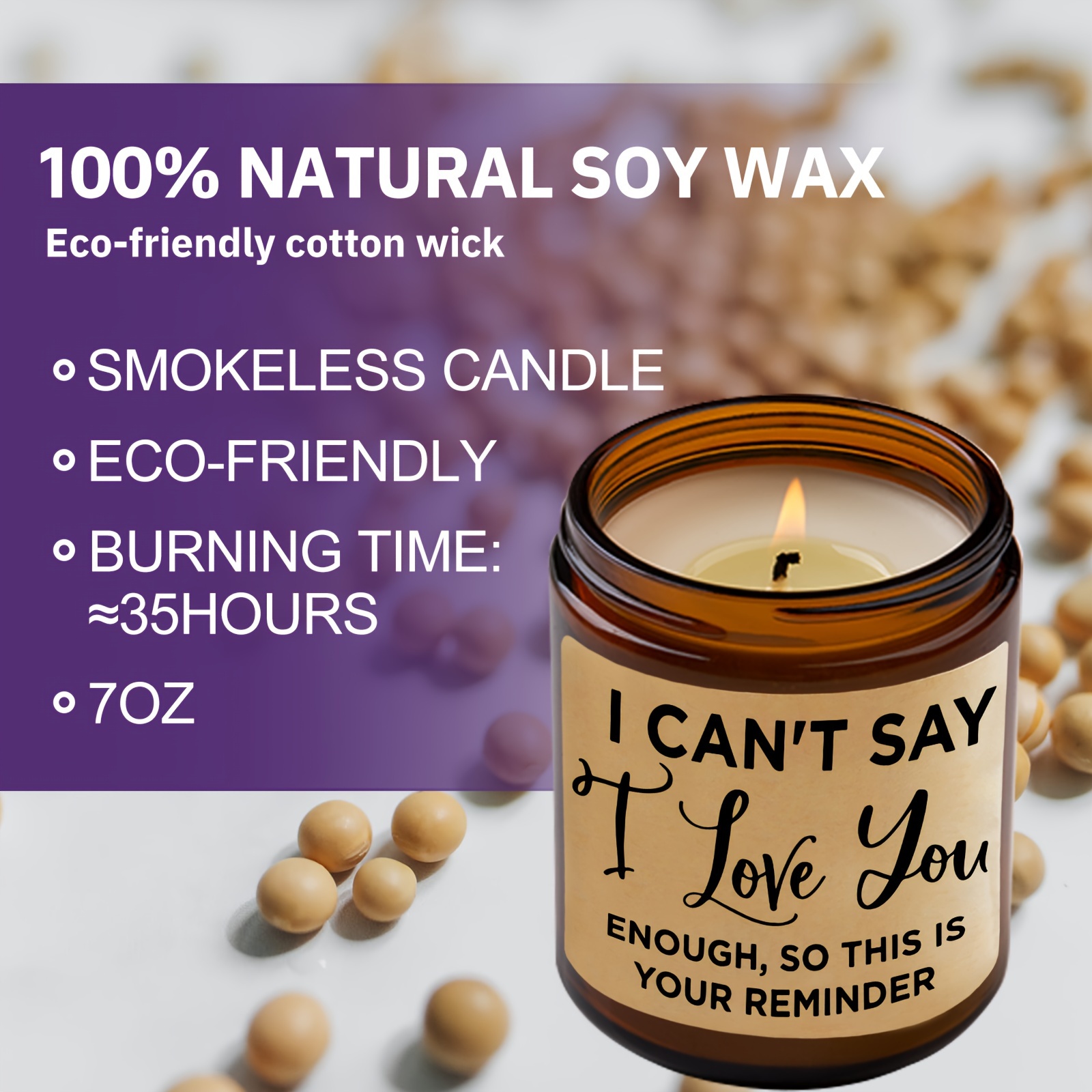 1pc 5.6 Oz Scented Candles For Home, Non Toxic Soy Candle,About 30 H Long  Lasting, Calming Natural Essential Oil Blend,Vanilla Aromatherapy Candle Jar