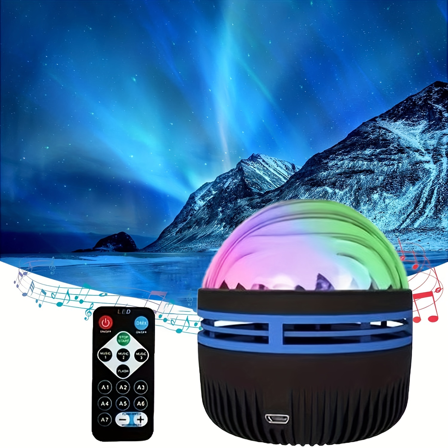 LED Star & Wave Star Projektor Nachtlampe Bluetooth & Fernbedienung  Schlafmusik 