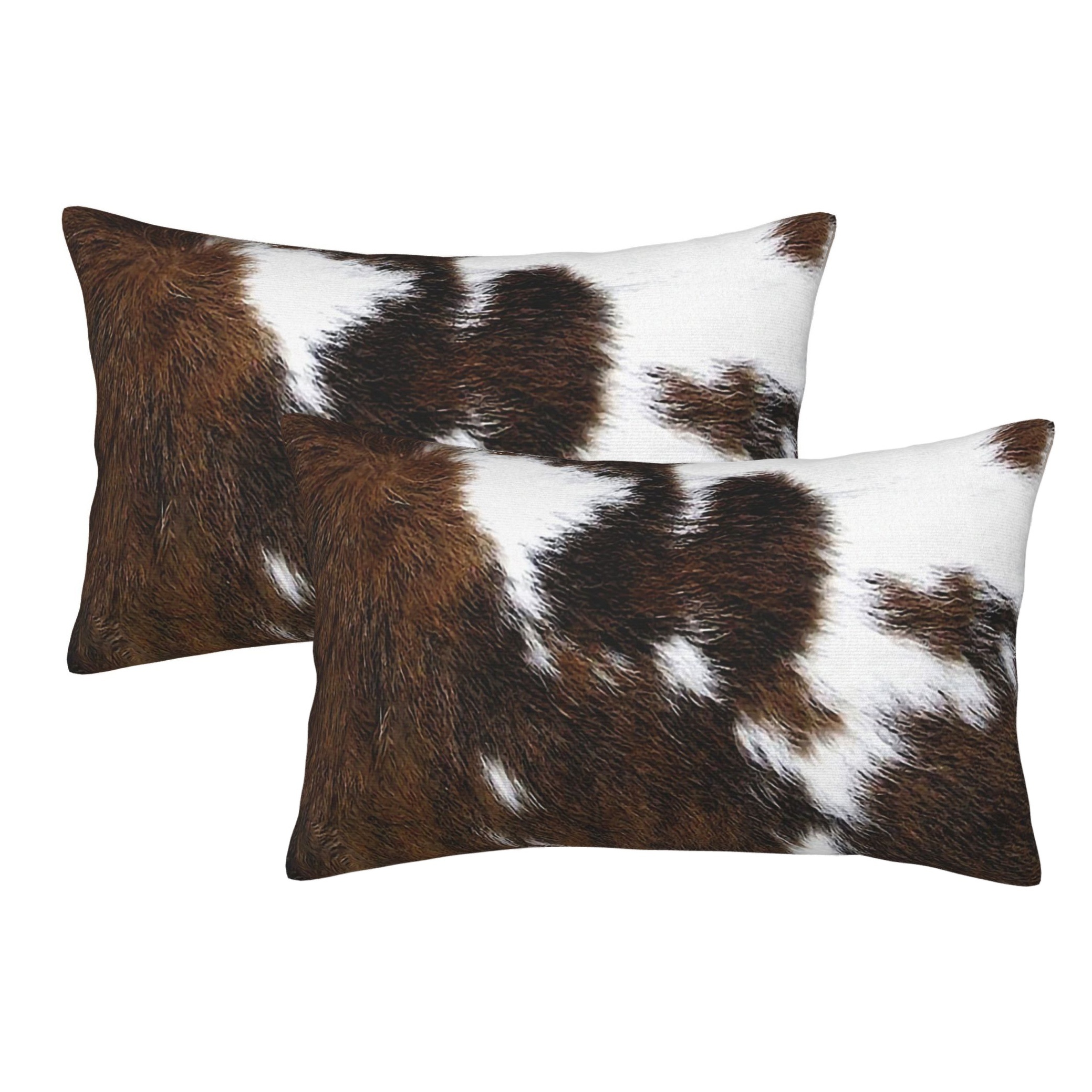 

2pcs Cowhide Animal Printed Short Plush Throw Pillow Covers, Black White And Brown Decorations Cushion Case, Chair Bedroom Living Room Sofa Couch Bed Outdoor Home Decor, No Pillow Core, 12 X 20 Inch
