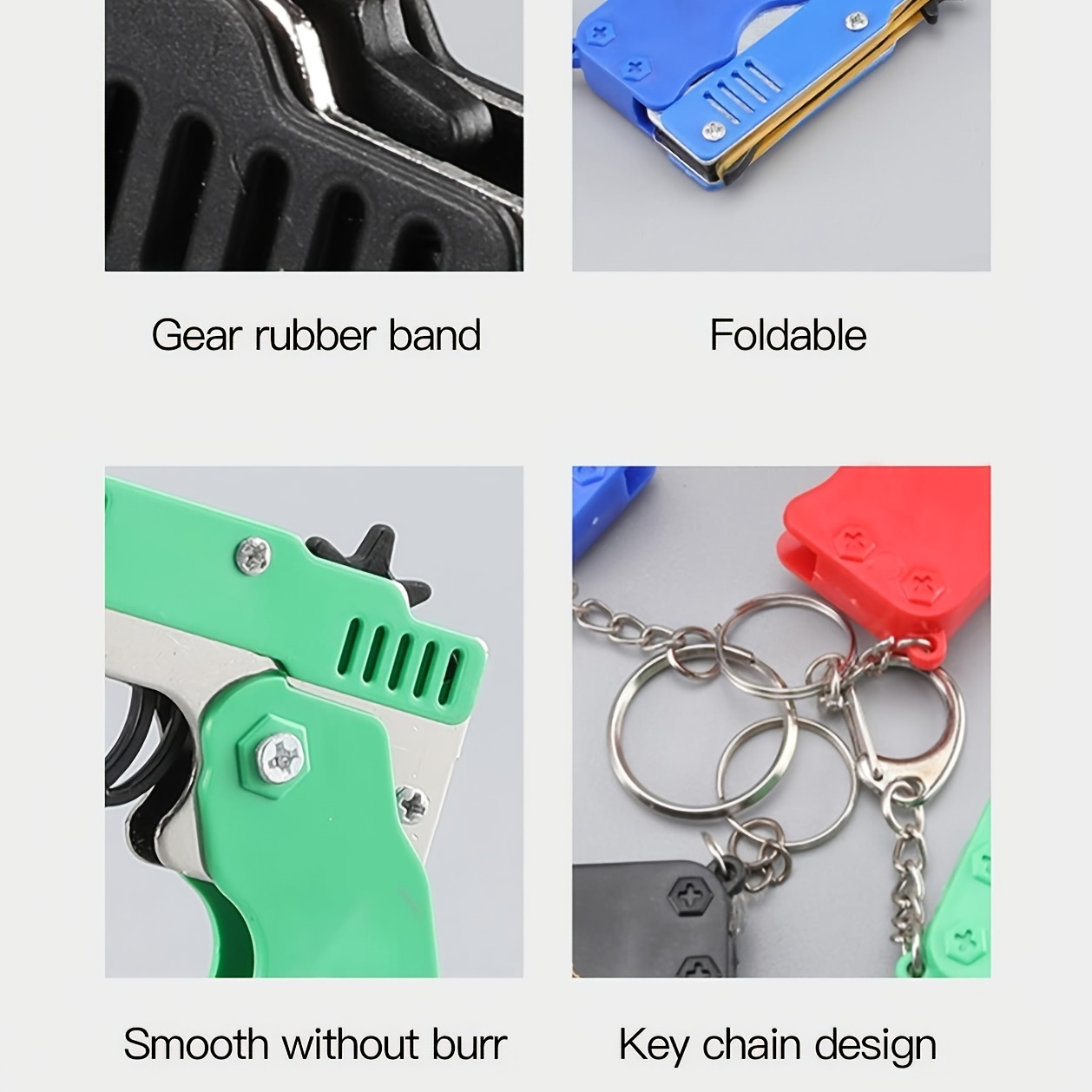 Enfants Jouets Cool Keychain Rubber Band Gun Mini Métal Pliant