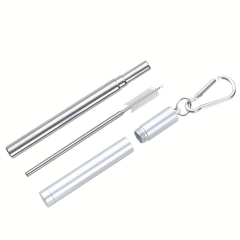 Silicone Mouth Stainless Steel Straw Aluminum Barrel - Temu