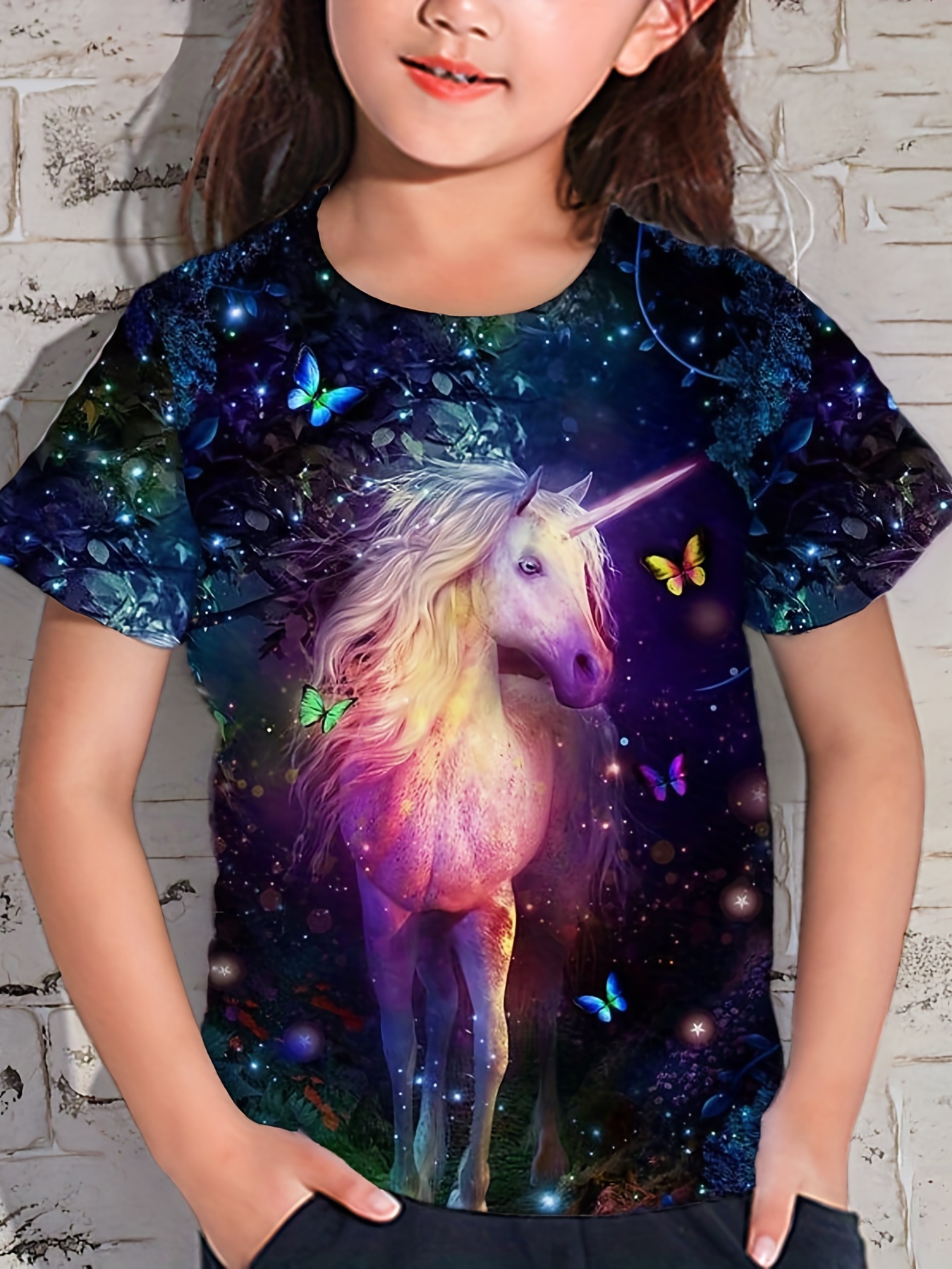 Girls Unicorn Shirt - Temu Canada