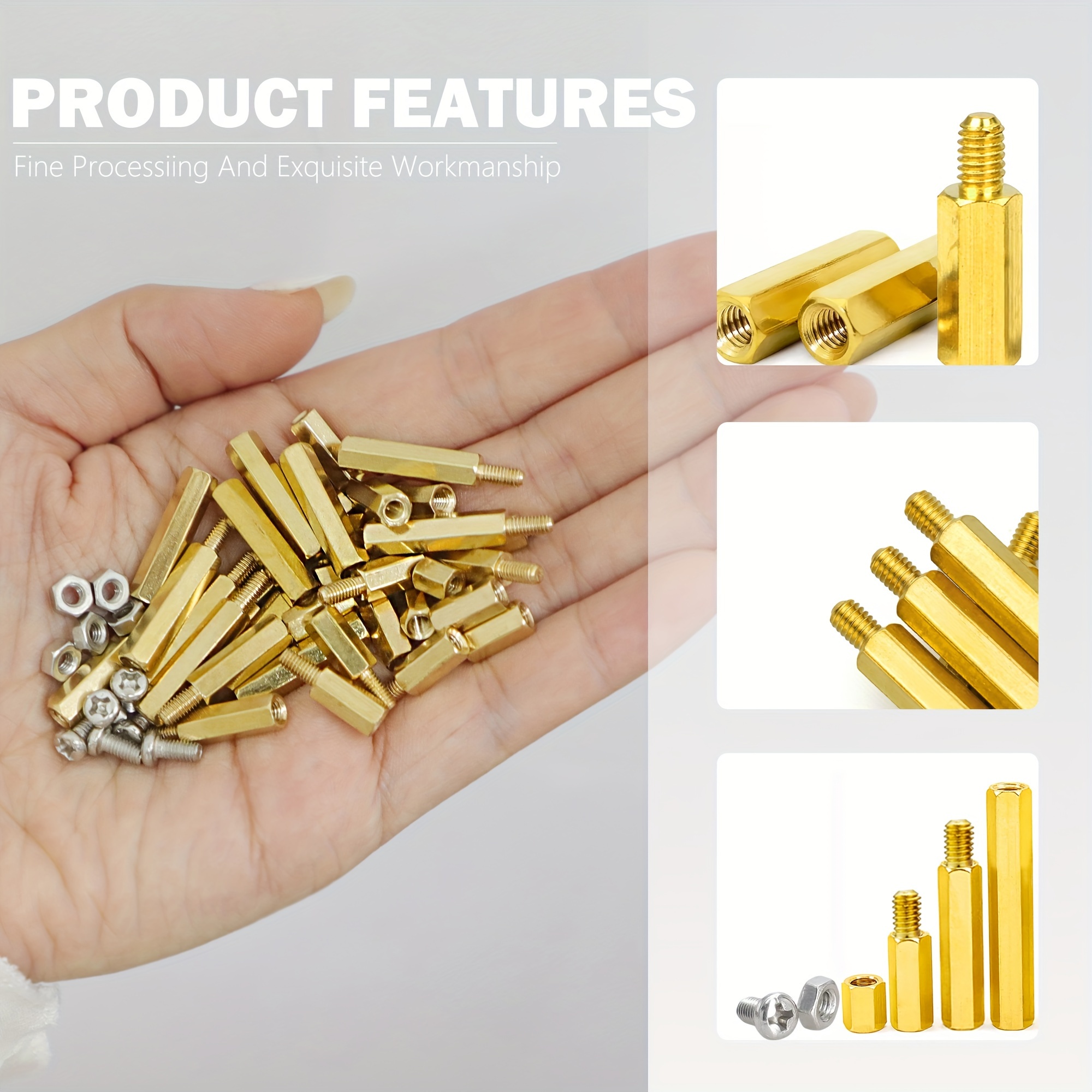  Augiimor 30PCS Male Female Hex Brass Spacer Standoff Screw Nut  M3 x 25mm + 6mm PCB Motherboard Brass Standoff Hexagonal Spacer :  Everything Else