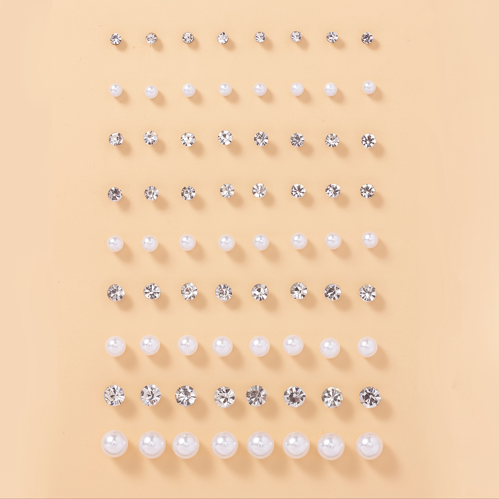 

Delicate 30 Pairs Set Of Tiny Stud Earrings Embellished With Imitation Pearl & Rhinestones Simple Leisure Style For Women Daily