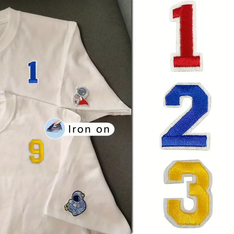 0 9 Iron On Numbers Patches For Clothing Preppy Varsity - Temu