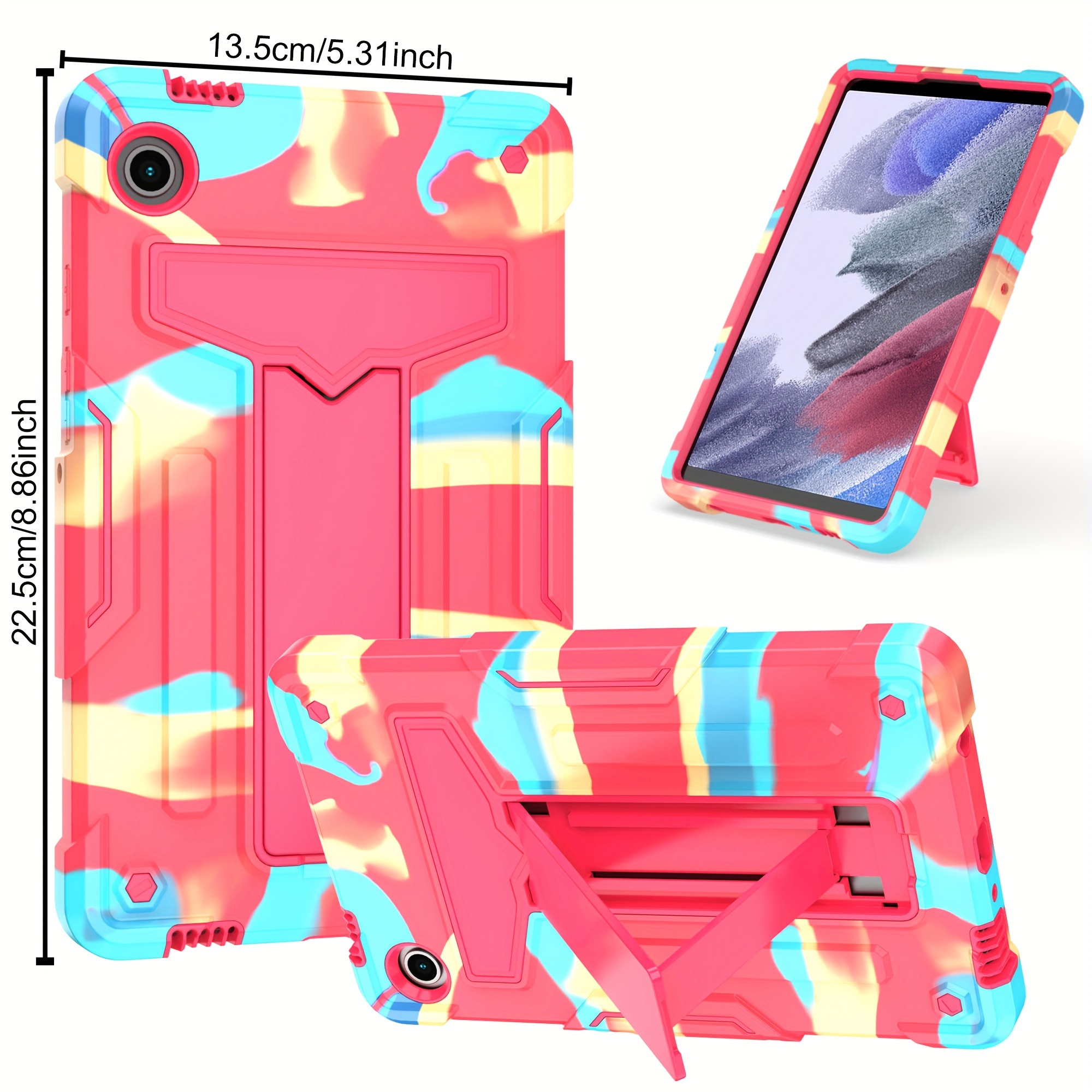 For Samsung Tab A9 Case 8.7 Trifold PU Leaher Soft Back Stand