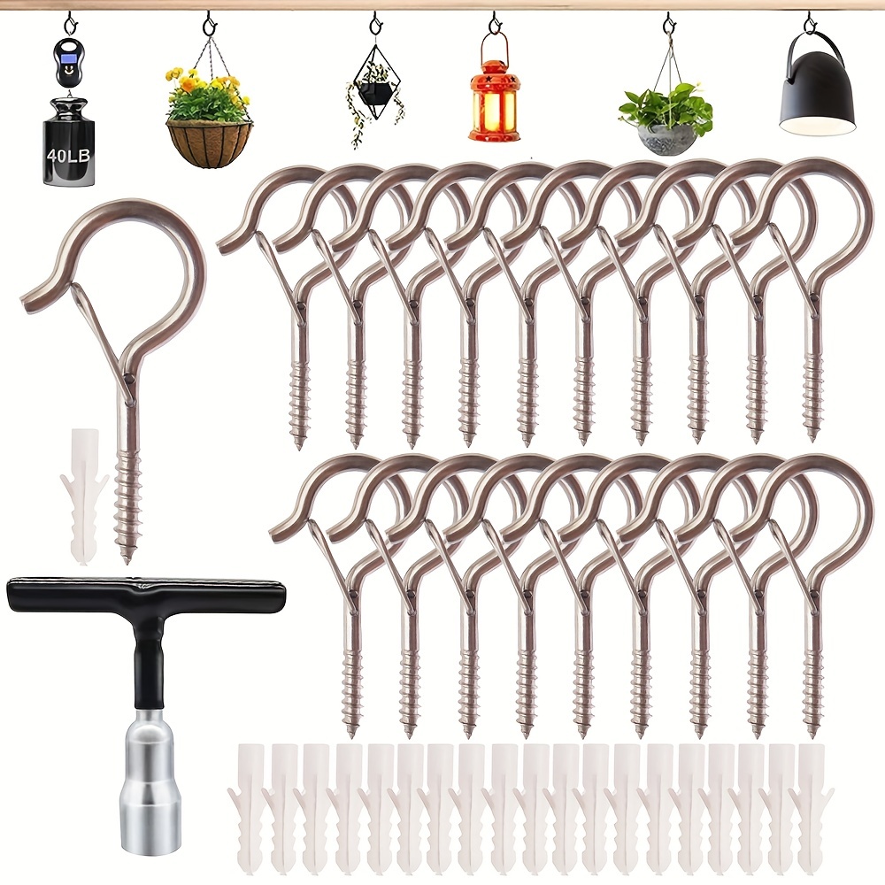 Outdoor Windproof Screw Hooks Lights Hooks With Safety - Temu