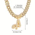1pc 14mm cursive initial butterfly pendant cuban link chain for men prong hip hop iced out rhinestone chain link initial letter name necklaces jewelry gift for women