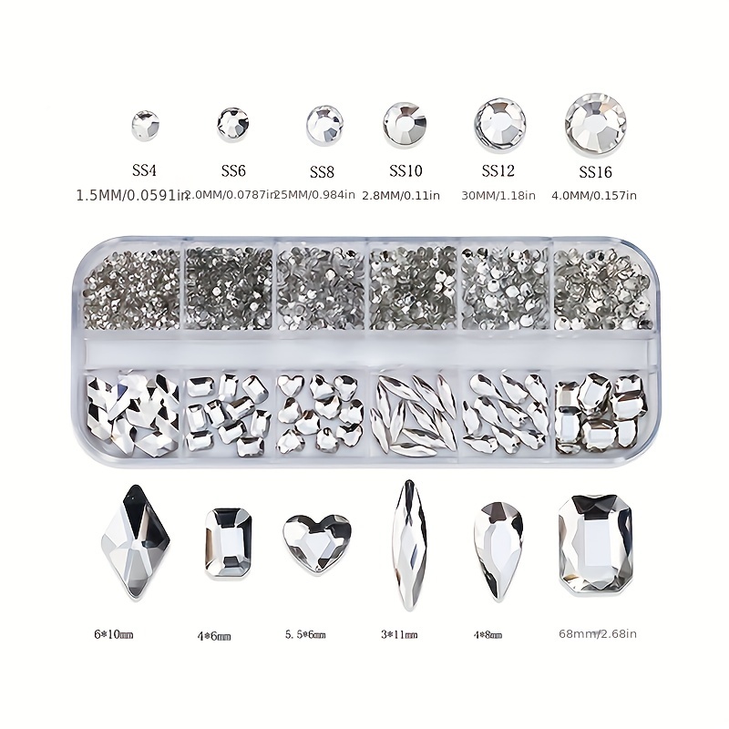 12 Rejillas Diamantes De Imitación Transparentes De Cristal - Temu