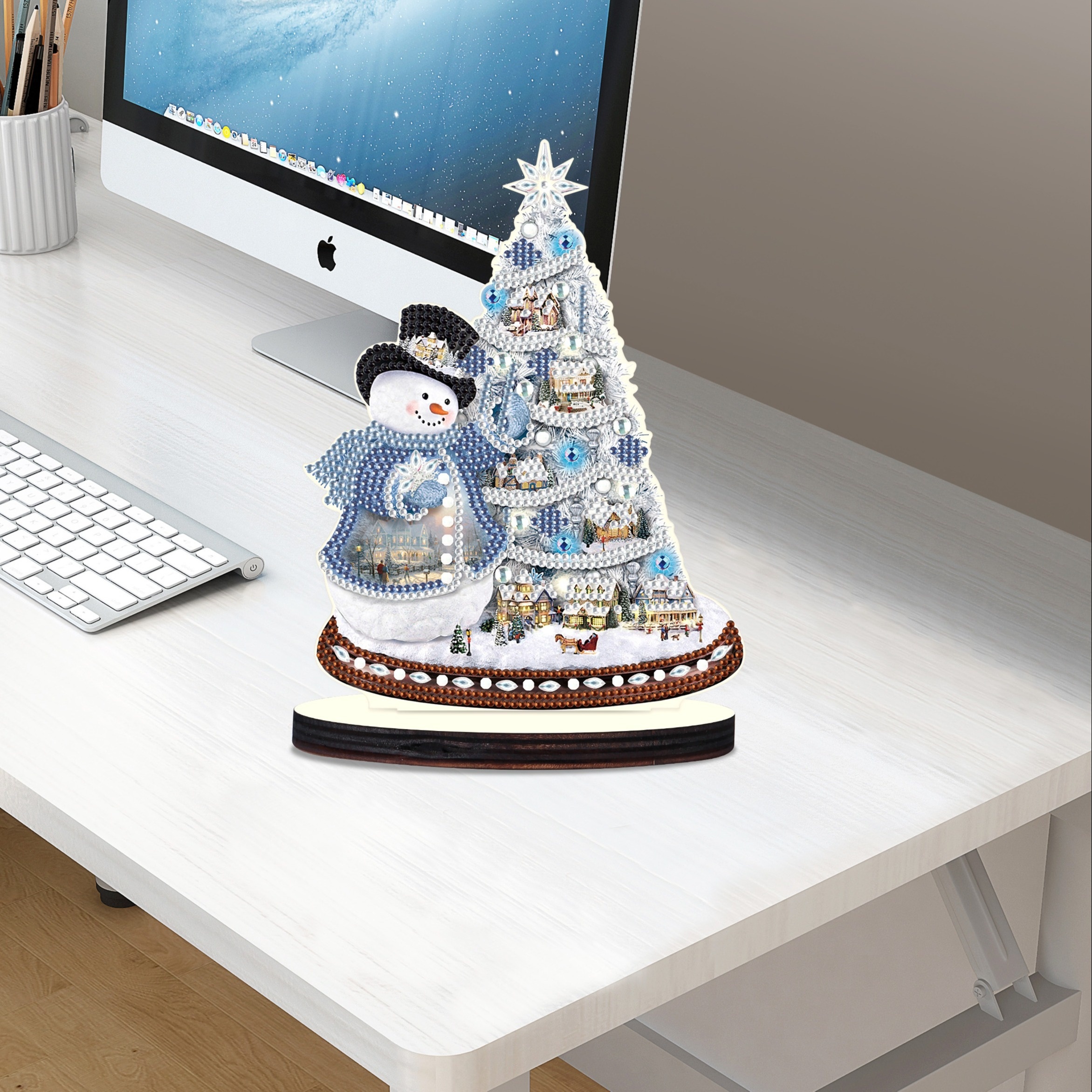 Diy Christmas Diamond Painting Desktop Decorations Size - Temu
