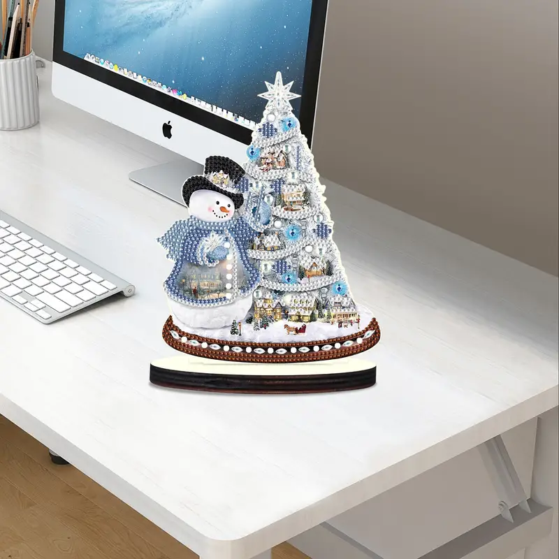 Diy Christmas Tree Diamond Art Desk Top Decoration - Temu