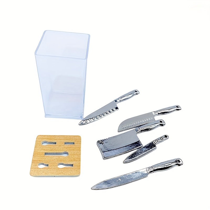 Dollhouse Knife Set Large 3 Pieces Metal Knives 1:12 Scale Miniature