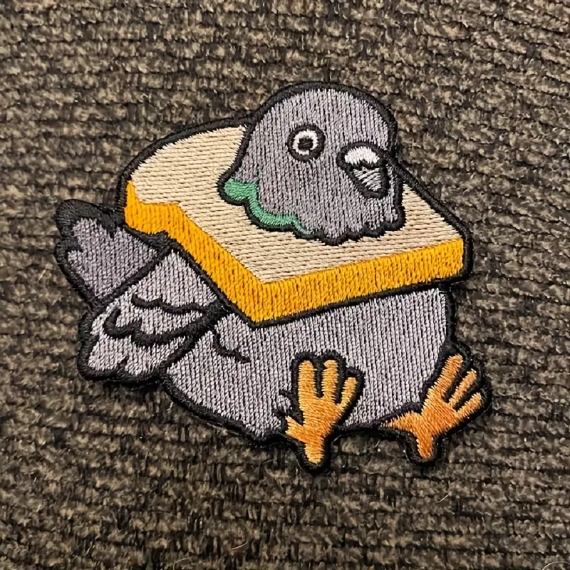 2pcs Fat Bread Pigeon Iron-on Patch Cute Pigeon Embroidered Sew-on Applique  Repair Patches For Clothing Hats Jeans Jackets Backpacks