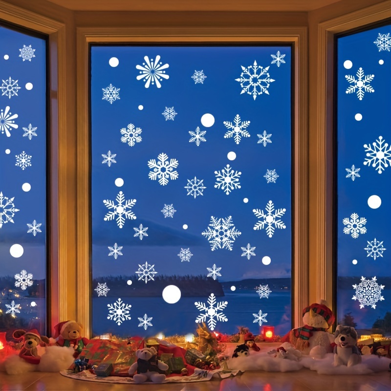 XMMSWDLA Snowflakes Window Decorations Clings Decal Stickers Ornaments for  Christmas Frozen Theme Party New Year Suppliesstickers for Kids 