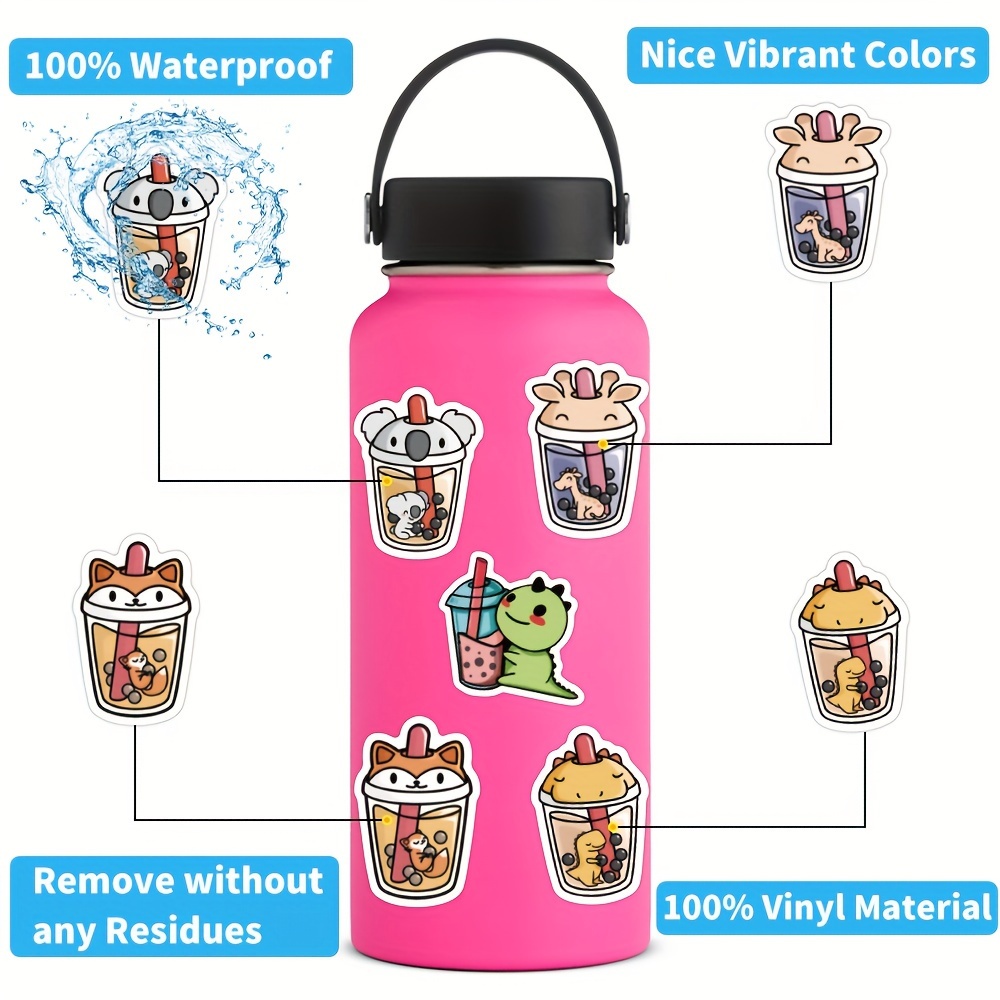 Cute Stickers For Water Bottles 50pcs, Waterproof Vinyl Aesthetic