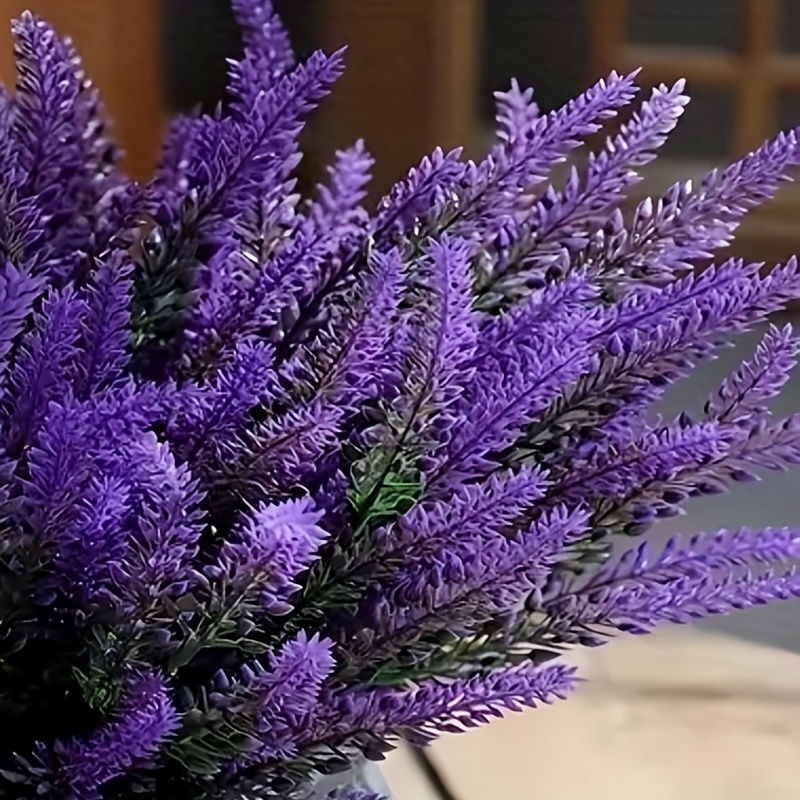 12 Artificial Lavender Flowers in Purple, Fake Plant for Home Decor, Wedding