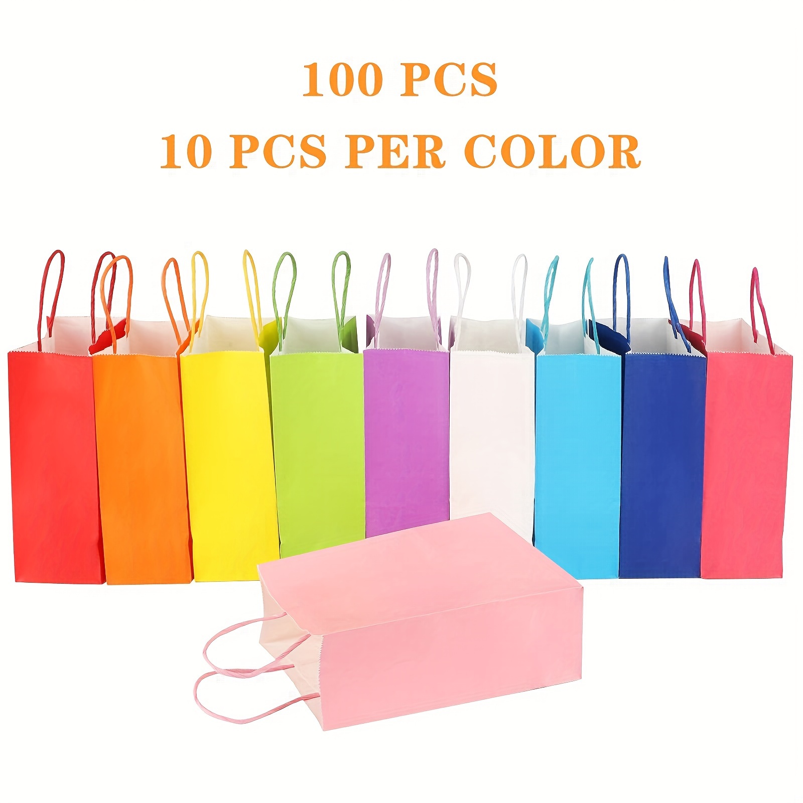 Kraft Paper Party Gift Bags 8 color Gift Bags Medium Size - Temu