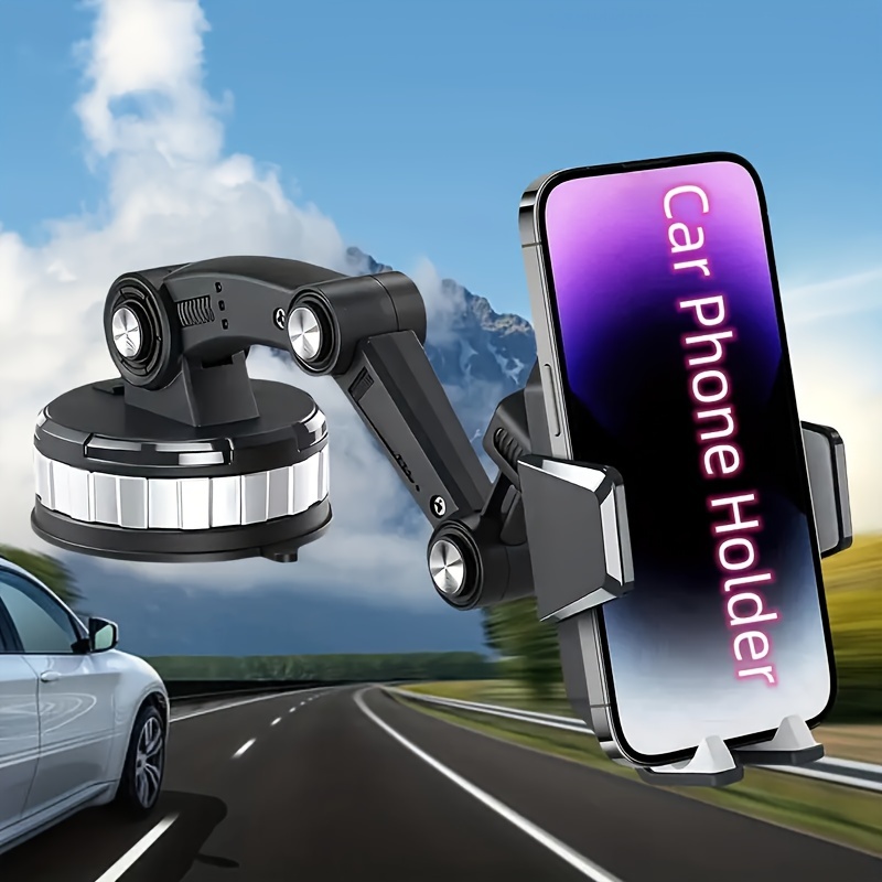 Auto-Getränkehalter mit Handyhalterung, 360 Rotation Langarm-Telefonhalter  kompatibel mit iPhone, Samsung