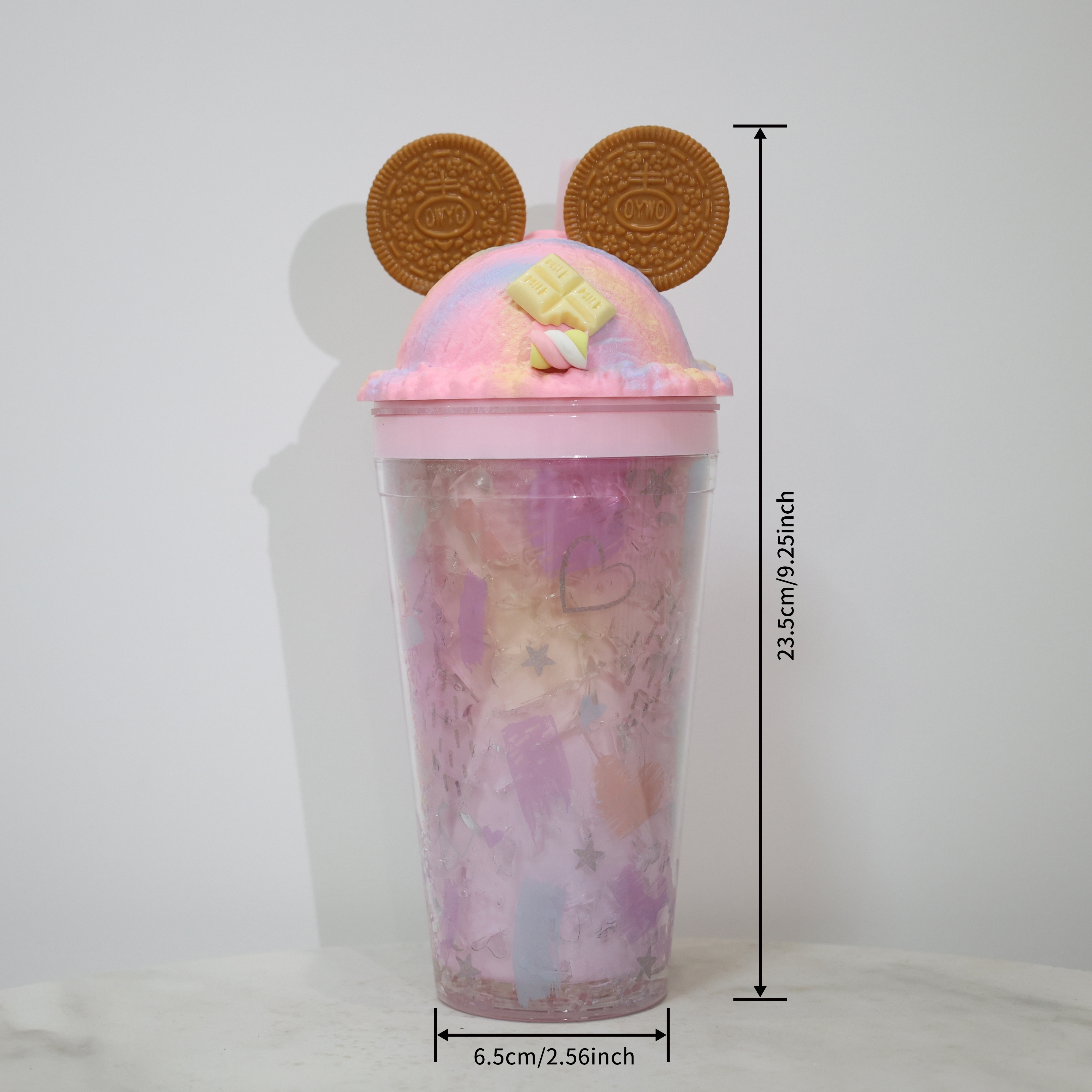 Cute Tumbler With Dome Lid And Straw Double Walled Plastic - Temu