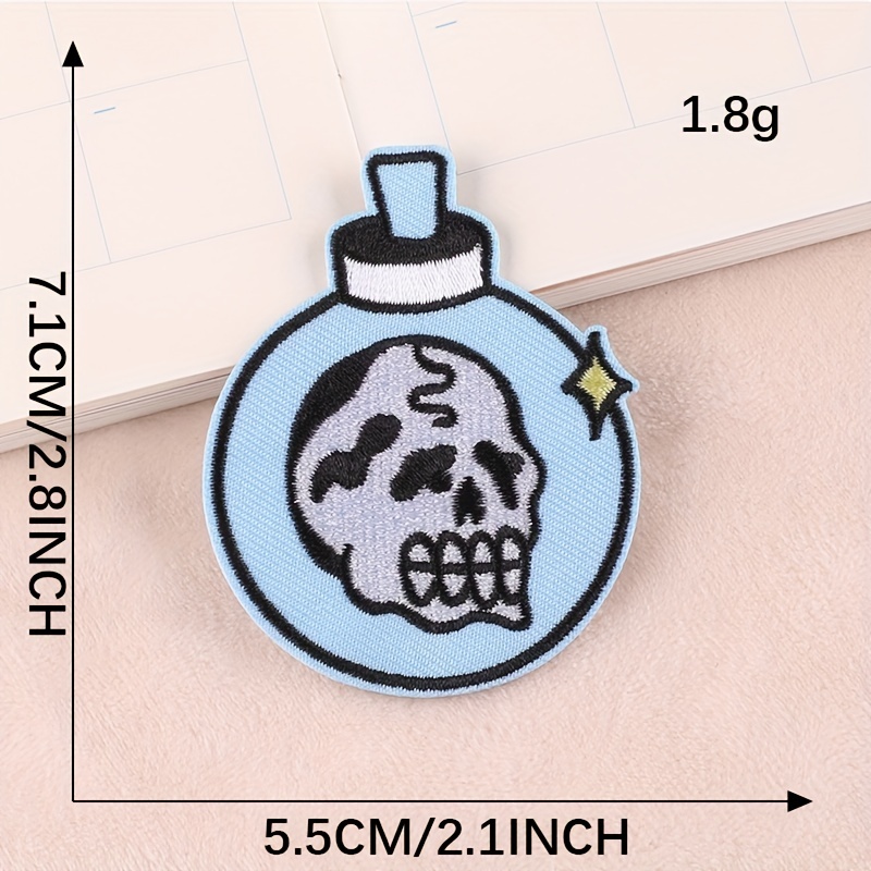6pcs Skull Ghost Head Butterfly Cloth Label Clothing Patch Embroidery Patches