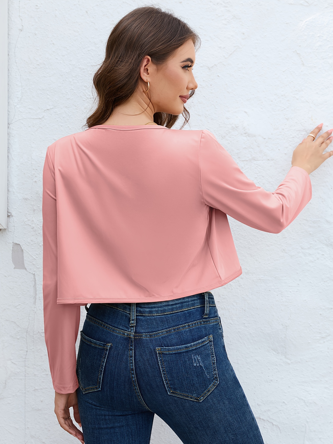 Dusty pink hot sale cropped jacket