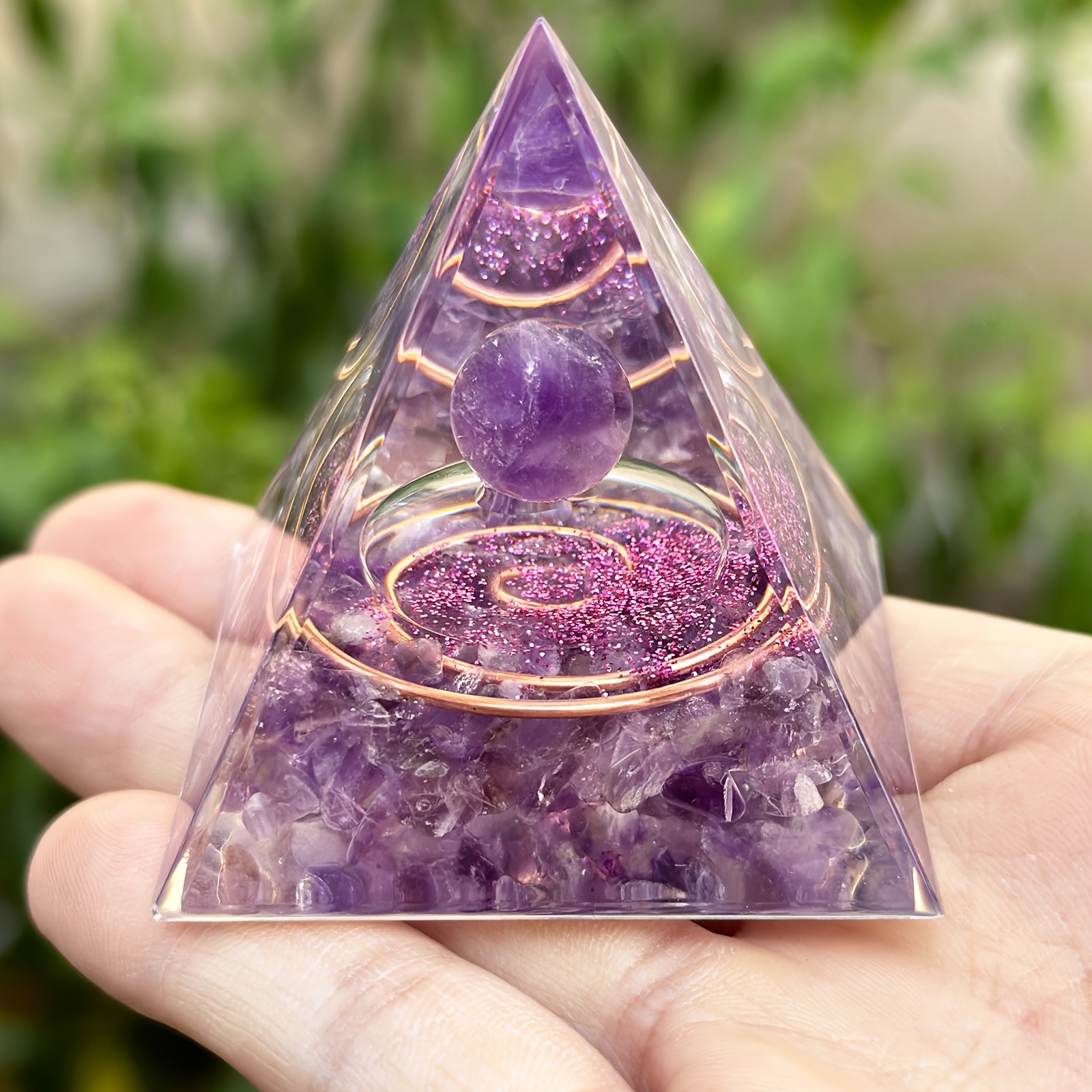 1 Pc Of Orgone Lotus Pyramid, Furniture Decoration, Ornament, Amethyst, Holiday Gift