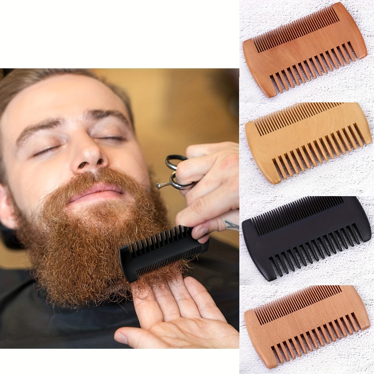 Peigne à barbe en bois