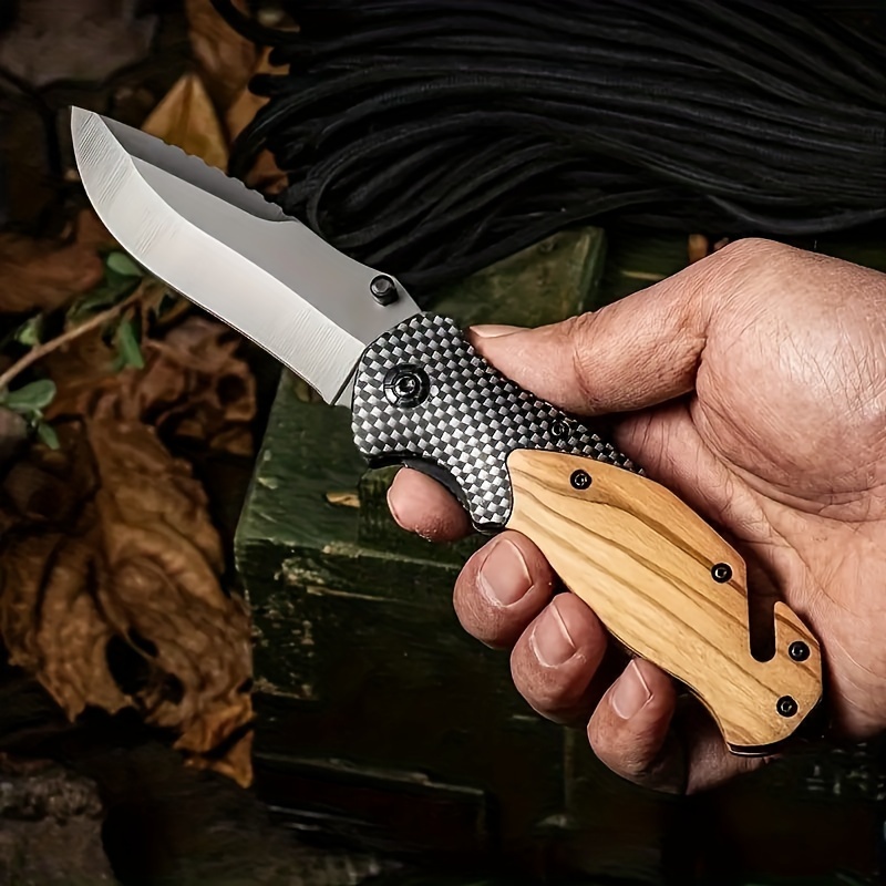 Stainless Steel Knife Package Opener With Acacia Wood Handle - Temu
