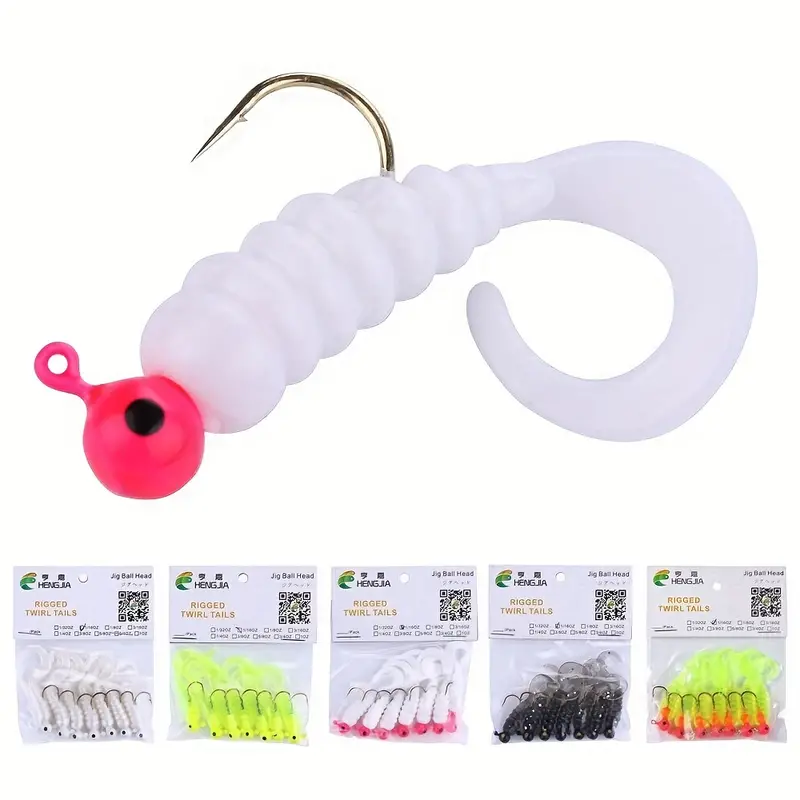 Bag Premium Soft Plastic Fishing Jigs Twister Tail Grub - Temu