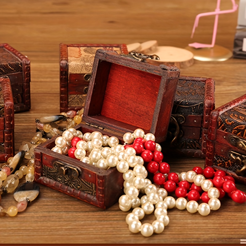 Retro Wooden Box Hand Jewelry Box Small Storage Box - Temu