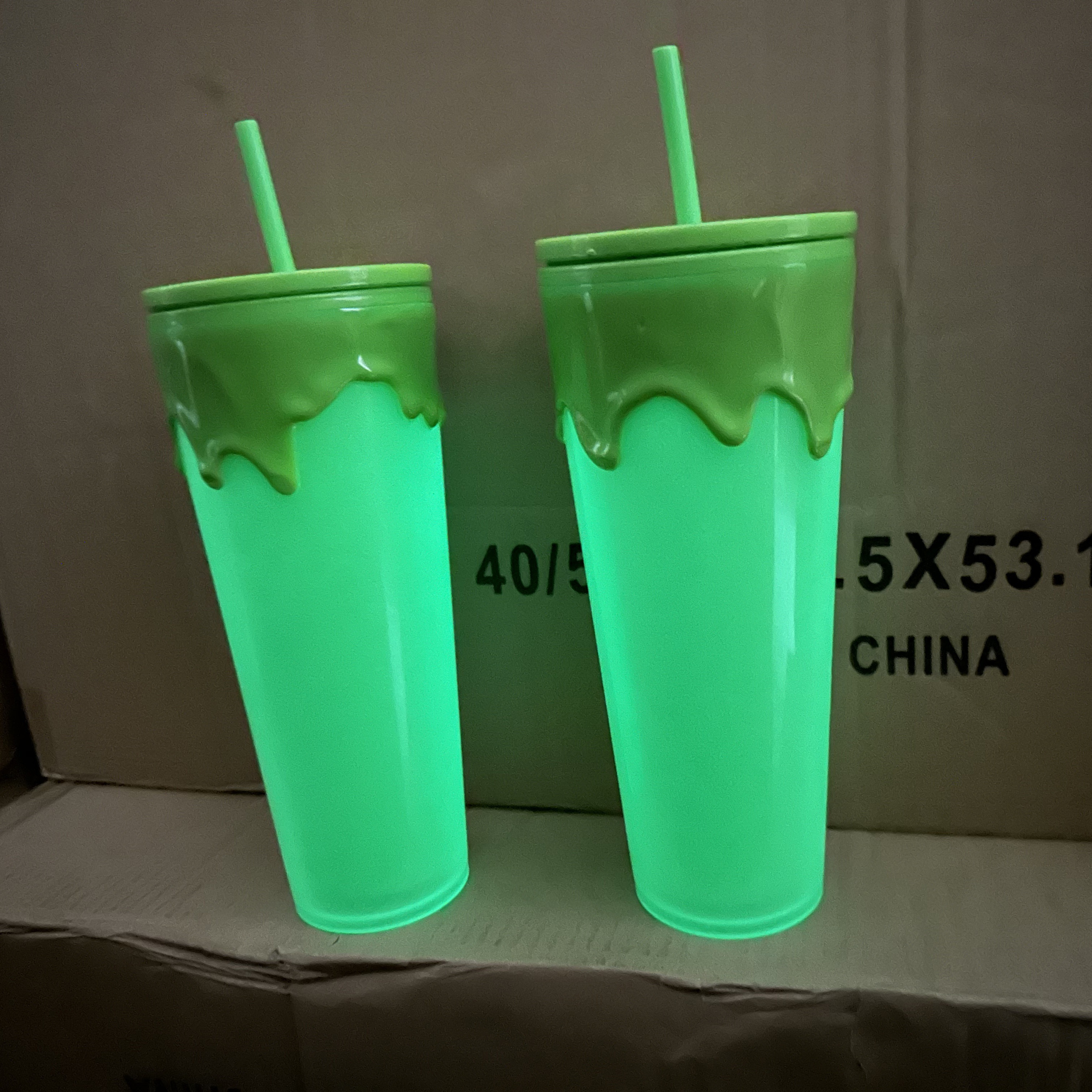 Halloween Luminous Tumbler With Lid And Straw Glow In The - Temu