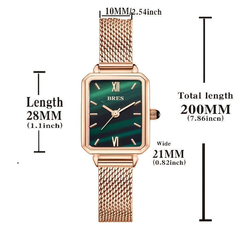  OLEVS Fashion Small Square Gold Watches for Women Green Stone  Square Metal Watch Bling Ladies Analog Quartz Watches for Women Classic  Retro Green Face Womens Watch : Clothing, Shoes & Jewelry