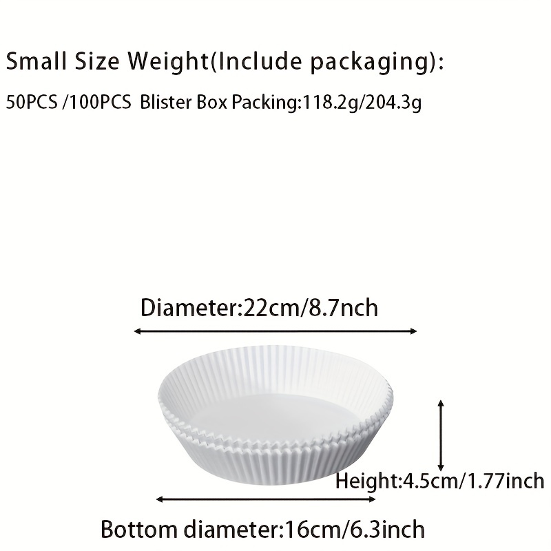 Round Blister Box Air Fryer Liners Disposable Paper Bowl [ Suitable For 2-8  Qt], Non-stick Paper, Air Fryer Accessories, Oil-proof And Waterproof,  Paper-lined Baking Microwave Oven - Temu