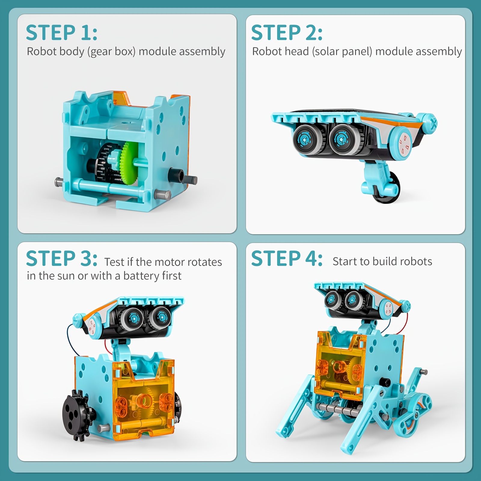 Stem-juguetes educativos creativos para niños de 8 a 10 años, Robot de  juguete alimentado con energía Solar, Kit de ciencia, bloques de  construcción, juguetes para niños de 8 a 10 años - AliExpress