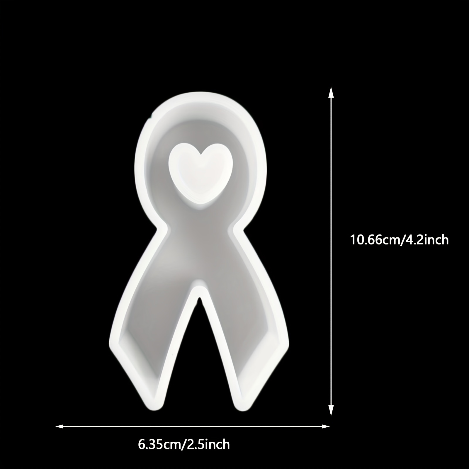 Breast cancer awareness ribbon heart Silicone mold for resin