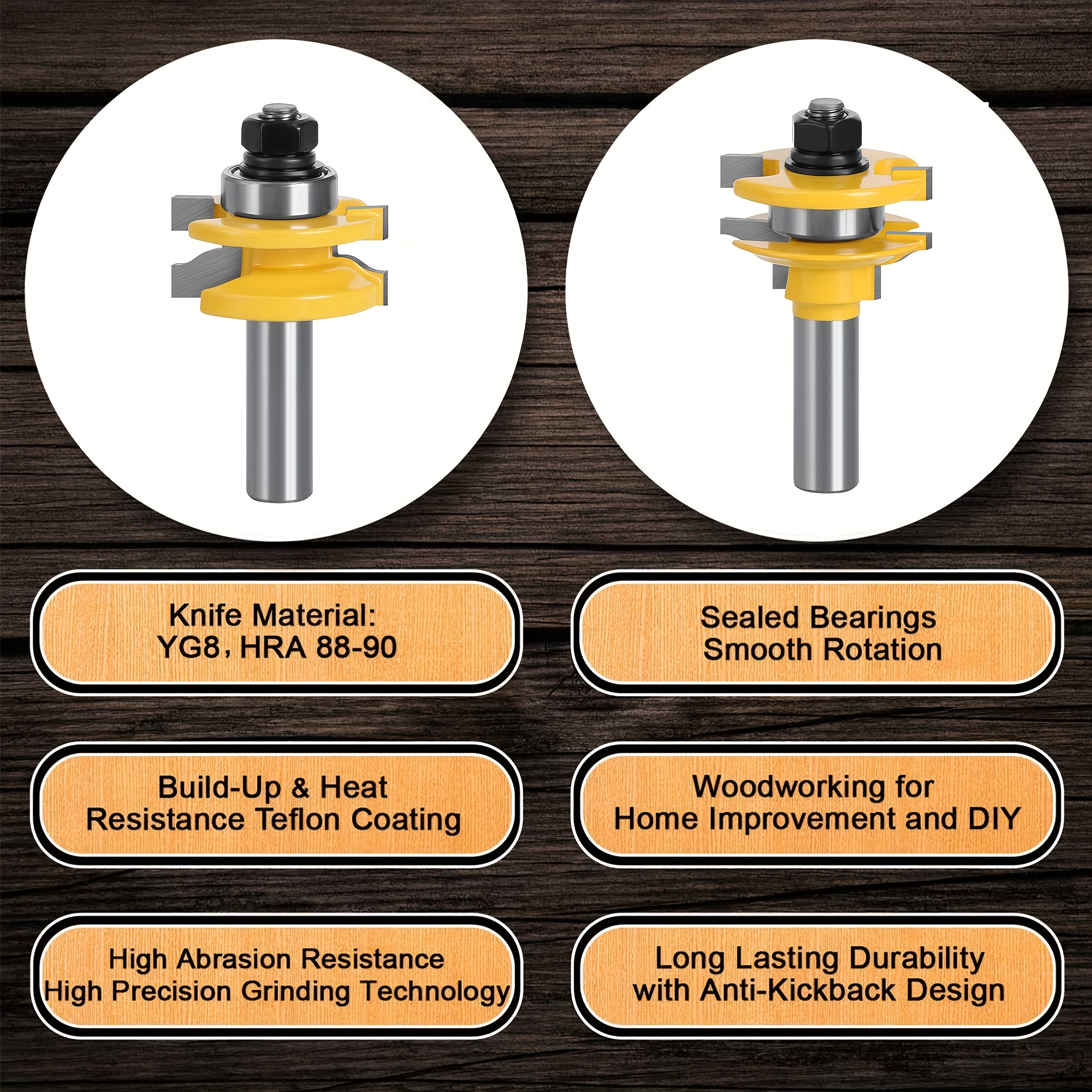 Round rail and stile deals router bit set