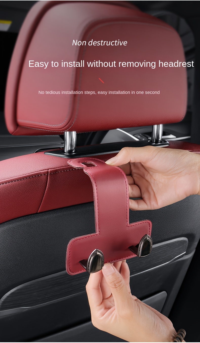 Universal Car Hook Seat Back Multifunctional Pu Leather - Temu