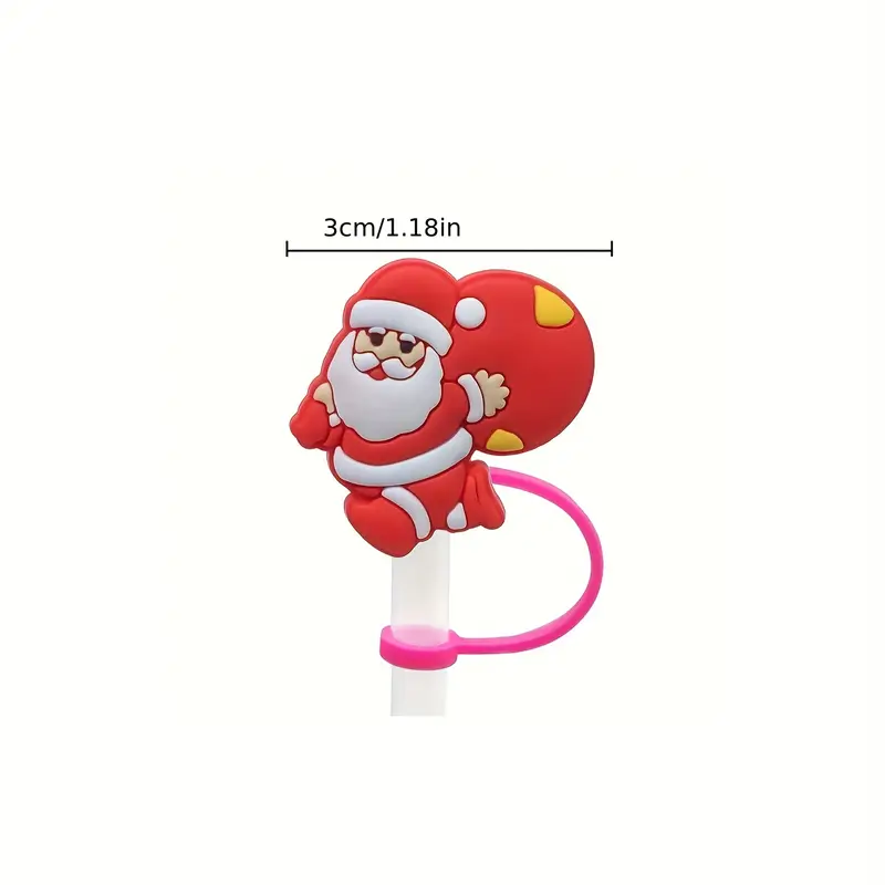 Cute Cartoon Christmas Straw - Reusable Silicone Straw Cover For Dust-proof  Drinking Lids - Perfect Summer And Winter Drinkware Accessory For Kitchen -  Temu Australia