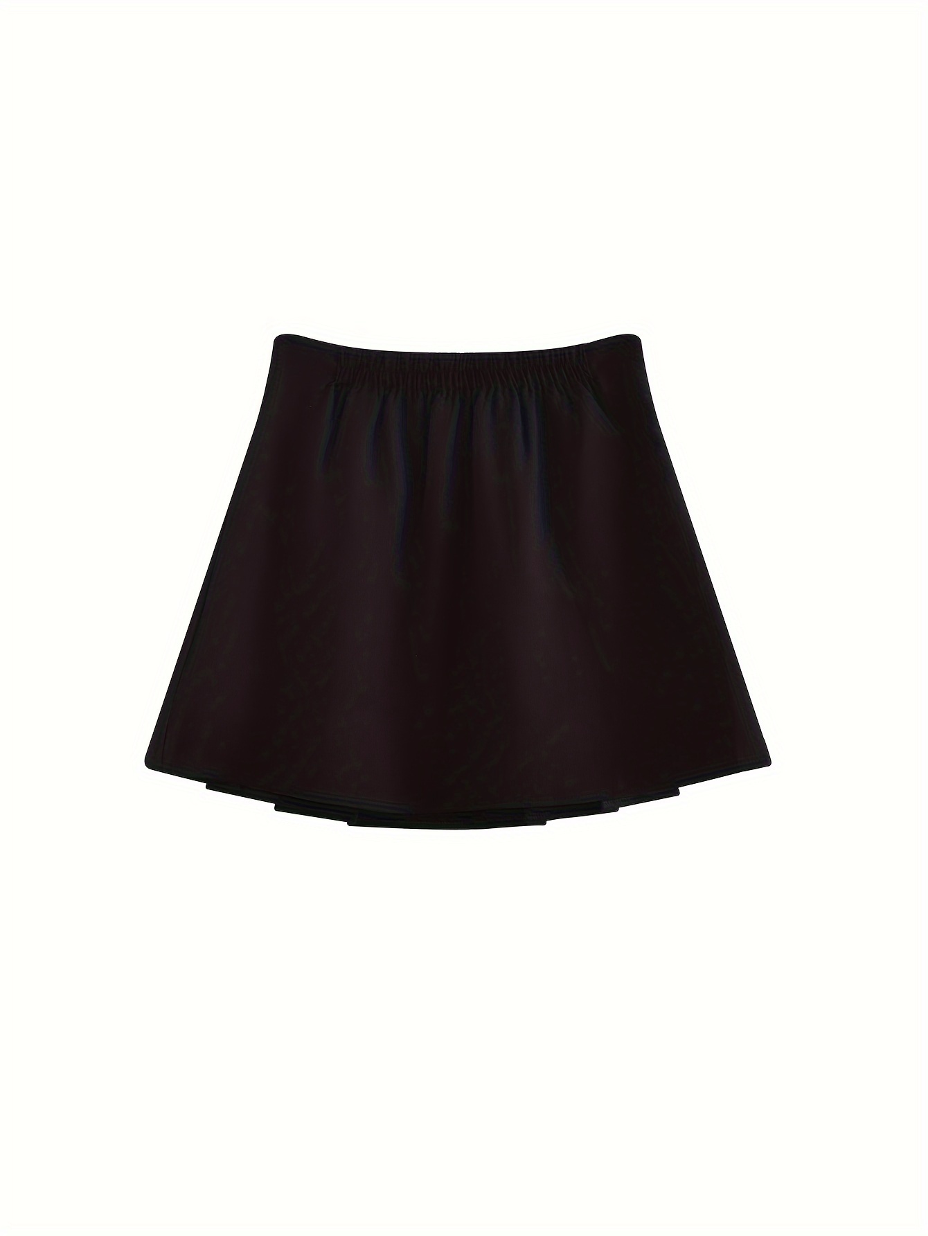 High Waist Tucked Skirt Solid Color Flare Mini Skirt Women's