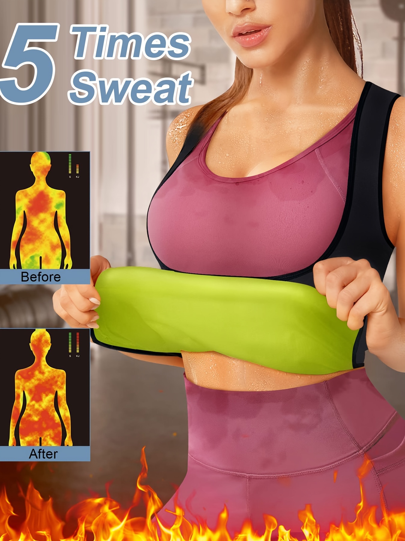 Sauna Sweat Tank Top For Women, Slimming Compression Body Shaper Sweat  Clothing For Yoga Running, Women's Activewear