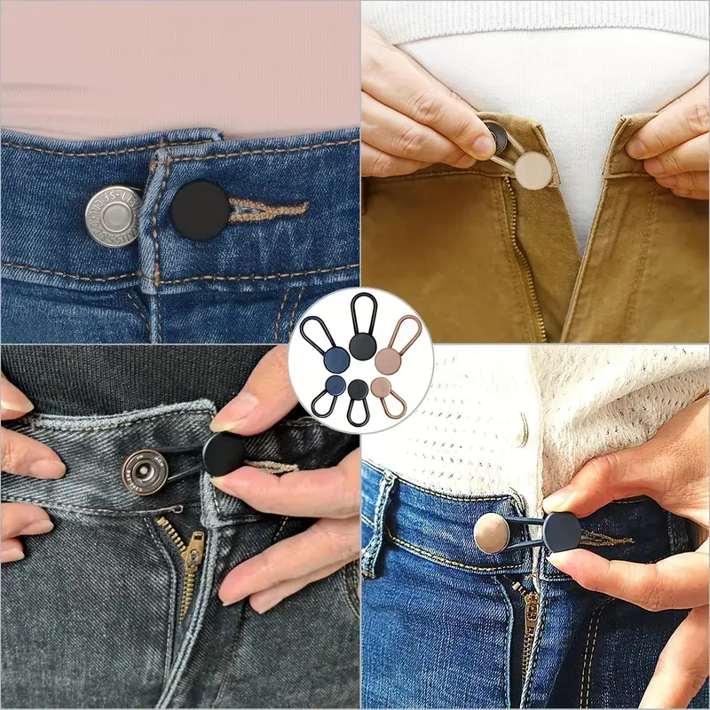 Button Extenders, 6 Sizes Pants Button Waistband Extender, Flexible  Adjustable Elastic Waist Extenders For Pants, No-sew Invisible Extenders  Set Assorted Colors - Temu Germany
