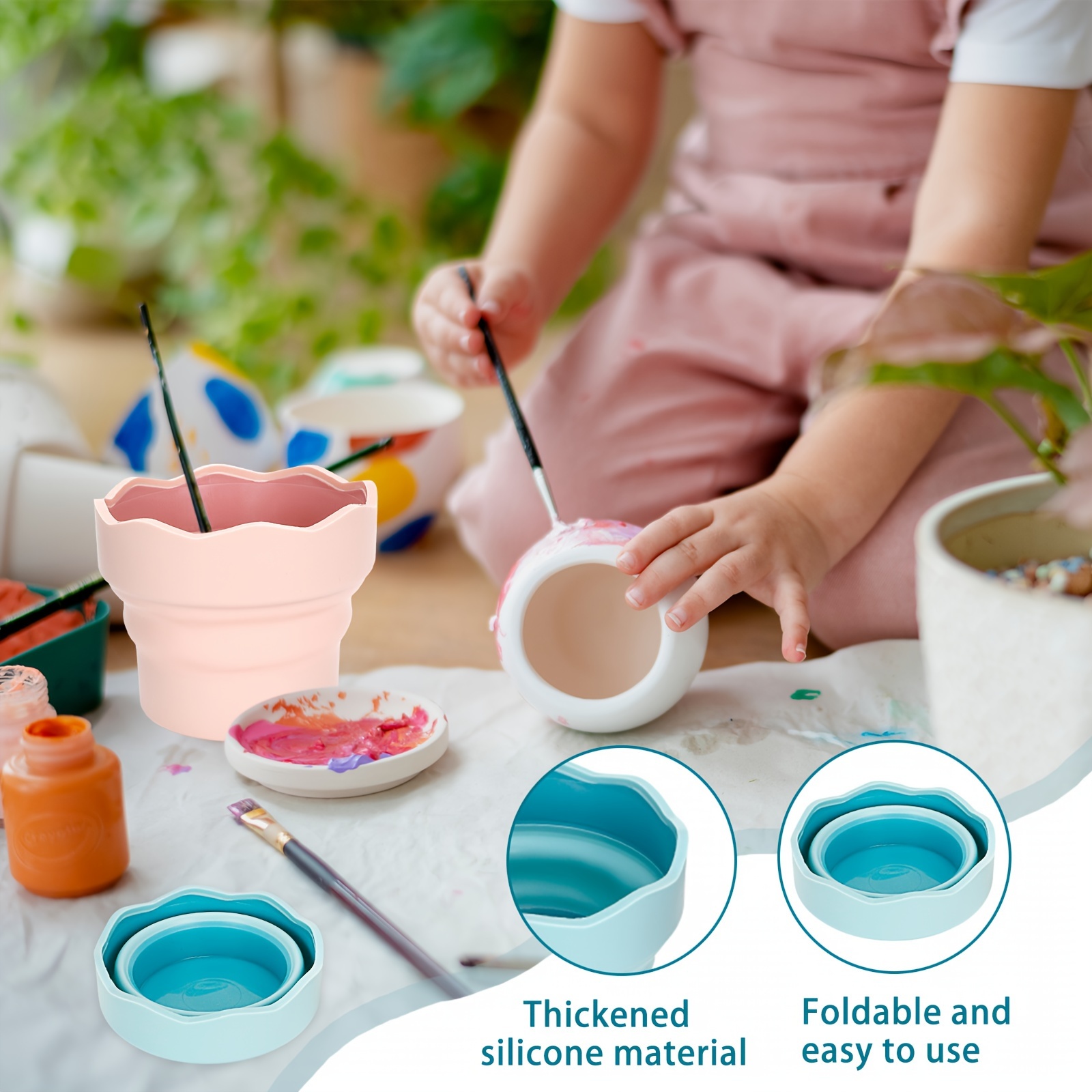 Foldable Paint Water Dispenser Watercolor Brush Cleaner - Temu