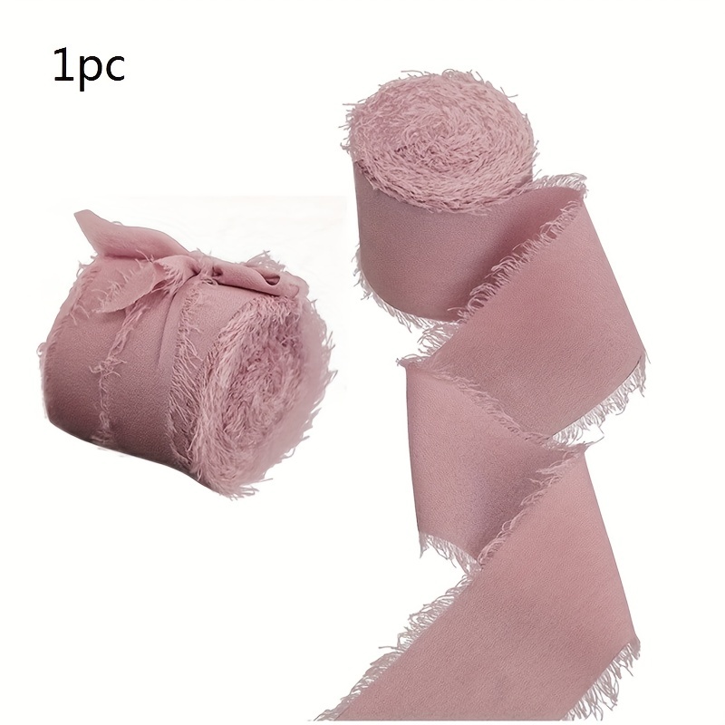 4CM Width Linen Wedding Chiffon Silk Ribbon For Gifts Packing