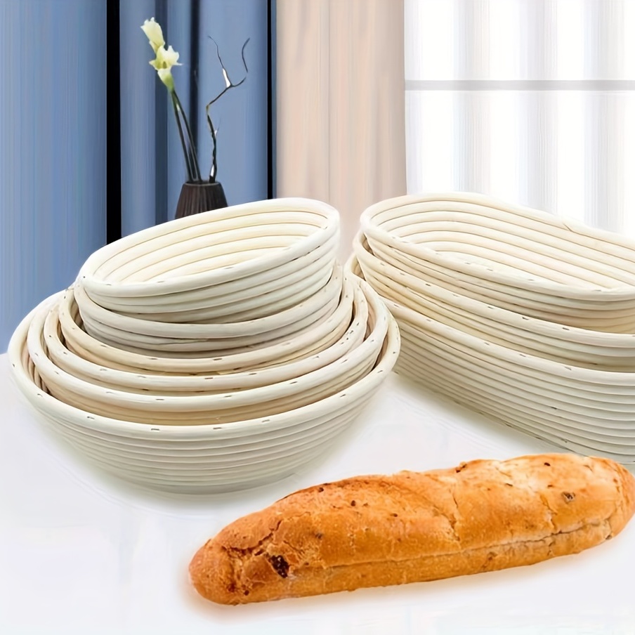 Comprar Cesta de pan a prueba de Banneton, moldes redondos ovalados para  hornear pasteles, cesta de pan de ratán para fermentación
